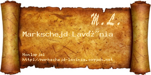 Markschejd Lavínia névjegykártya